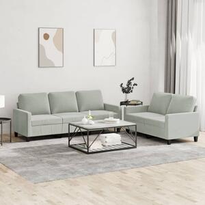 Maison Exclusive – 2-dielna sedacia súprava s vankúmi, svetlosivý zamat