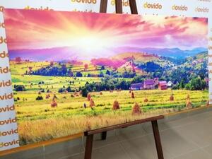 Obraz stohy sena v karpatských horách - 100x50