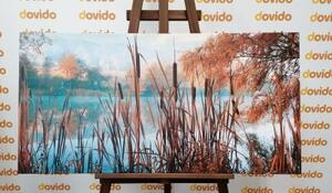 Obraz rieka uprostred jesennej prírody - 100x50