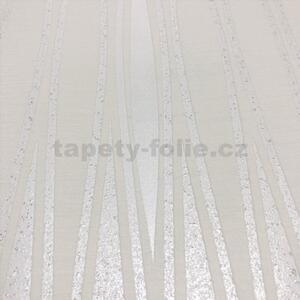 Vliesové tapety na stenu Alizé 6706-10, vlnovky bielo-strieborné, rozmer 10,05 m x 0,53 m, Novamur 81835