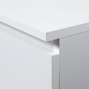 Ak furniture Rohový písací stôl B16 124 cm biely pravý