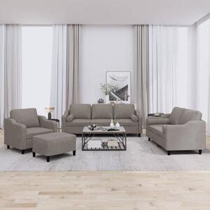 Maison Exclusive – 4-dielna sedacia súprava s vankúšmi, látka v odtieni taupe