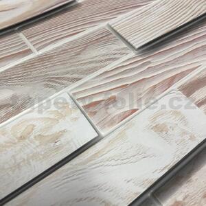 Obkladové panely 3D PVC TP10007977, cena za kus, rozmer 980 x 480 mm, obklad klasik bielený, GRACE