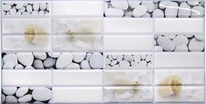 Obkladové panely 3D PVC TP10014010, cena za kus, rozmer 955 x 480 mm, mušle a kamene, GRACE