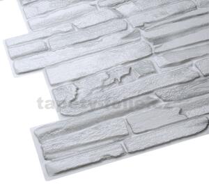 Obkladové panely 3D PVC TP10015931, cena za kus, rozmer 980 x 500 mm, kameň svetlo sivý, GRACE