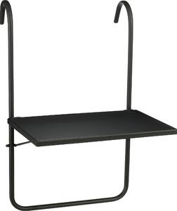Mica Decorations Seatle balkónový stolík – balkónový nábytok – balkónová platforma – 57,5 x 38 cm – kov – čierna farba
