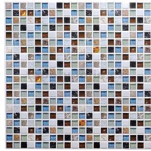 Obkladové panely 3D PVC TP10007058, cena za kus, rozmer 955 x 480 mm, mozaika Island modrá, GRACE