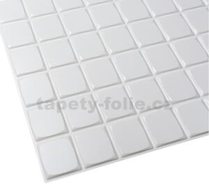 Obkladové panely 3D PVC TP10009958, cena za kus, rozmer 960 x 480 mm, mozaika biela veľká, GRACE
