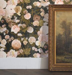Vliesové tapety na stenu Paradise Garden 367171, rozmer 10,05 m x 0,53 m, kvety velké na čiernom podklade, A.S.Création