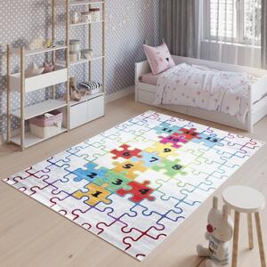 Detský koberec s motívom farebného puzzle Šírka: 80 cm | Dĺžka: 150 cm