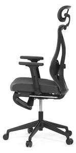 Kancelárska ergonomická stolička MAINE s opierkou na nohy — sieť, šedá