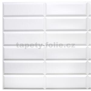 Obkladové panely 3D PVC TP10014036, cena za kus, rozmer 955 x 480 mm, obklad biely Metrostyle, GRACE