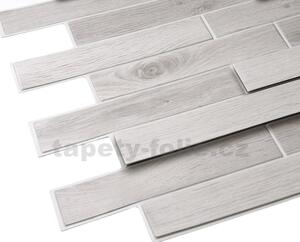 Obkladové panely 3D PVC TP10009502, cena za kus, rozmer 980 x 480 mm, drevený obklad dub bielený, GRACE