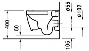 Duravit ME by Starck - Závesné WC Compact, Rimless, biela 2530090000