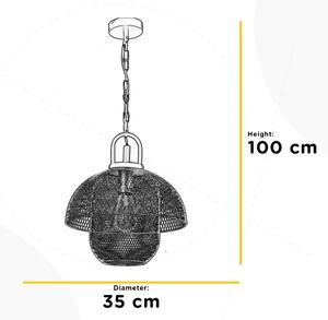 ONLI - Luster na reťazi ZAIR 1xE27/22W/230V čierna/strieborná