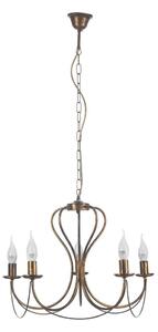 ONLI - Luster na reťazi CANDELA 5xE14/6W/230V bronzová