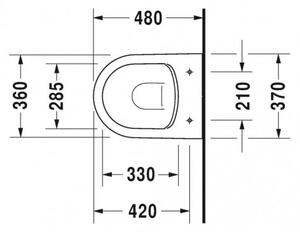 Duravit ME by Starck - Závesné WC Compact, Rimless, biela 2530090000