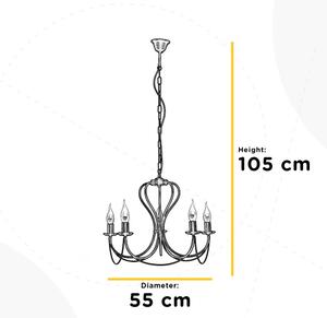 ONLI - Luster na reťazi CANDELA 5xE14/6W/230V bronzová