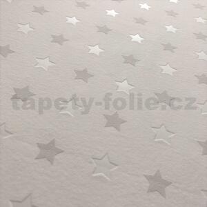 Vliesové tapety na stenu Freestyle 5408-01, rozmer 10,05 m x 0,53 cm, hvezdičky sivé na bielom podklade, Erismann