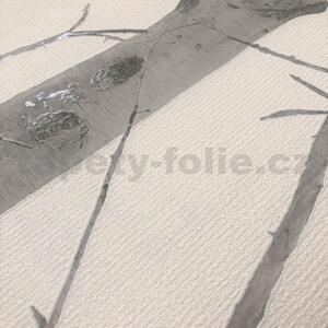 Vliesové tapety na stenu Instawalls 5433-47, rozmer 10,05 m x 0,53 cm, kmene stromov s vetvami strieborné, Erismann