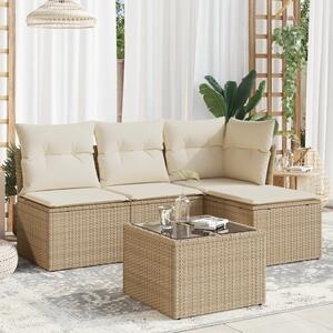 Maison Exclusive - 5-dielna záhradná súprava pohoviek s vankúmi béová polyratan