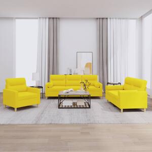 Maison Exclusive – 3-dielna sedacia súprava s vankúmi, svetloltá látka