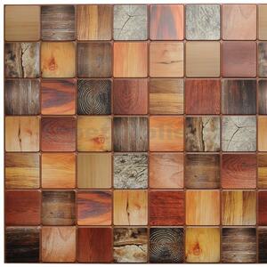 Obkladové panely 3D PVC TP10013962, cena za kus, rozmer 955 x 480 mm, drevený trám morený, GRACE