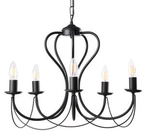 ONLI - Luster na reťazi CANDELA 5xE14/6W/230V čierna