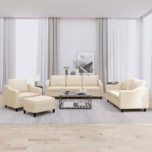 Maison Exclusive – 4-dielna sedacia súprava s vankúmi, krémová látka