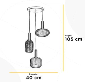 ONLI - Závesný luster DOROTY na lankách 3xE27/15W/230V biela/lesklý chróm