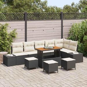 Maison Exclusive - Záhradný nábytok s vankúmi 10 ks ierny Poly-rattan
