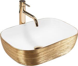 Umývadlo na dosku Rea BELINDA Brushed Gold / White