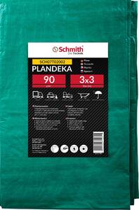 Plachta z tkaniny, 3x3 metre, 90 g, vodeodolná, odolná proti trhaniu, stavebná plachta, ochranná plachta, záhradná plachta s okami. Schmith