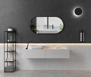 Cerano Bano, LED kúpeľňové zrkadlo 60x40 cm, kovový rám, čierna matná, CER-CER-NT8144-60X40
