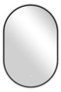 CERANO - Kúpeľňové LED zrkadlo Valto, kovový rám - čierna matná - 40x60 cm