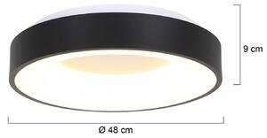 LED stropné svietidlo Ringlede 2 700 K Ø 48 cm čierne