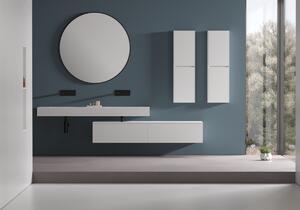 CERANO - Kúpeľňové zrkadlo Vado, kovový rám - čierna matná - Ø 80 cm