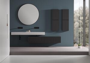 CERANO - Kúpeľňové zrkadlo Vado, kovový rám - čierna matná - Ø 80 cm