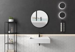 Cerano Vado, kúpeľňové zrkadlo Ø 80 cm, kovový rám, čierna matná, CER-CER-NT8232B-80