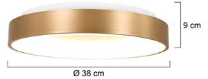 LED stropné svietidlo Ringlede, 2 700 K Ø 38 cm zlaté