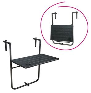 Kondela Skladací balkónový stolík Uzor - ierna