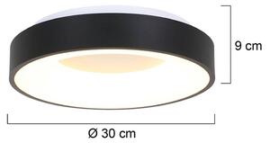 LED stropné svietidlo Ringlede 2 700 K Ø 30 cm čierne
