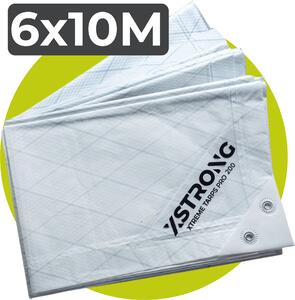 Xstrong Pro 200 plachta 6x10 biela Vodotesná Super silná s očkami