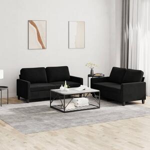 Maison Exclusive – 2-dielna sedacia súprava s vankúmi, ierny zamat