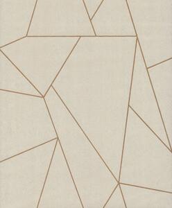 Béžovo-zlatá geometrická vliesová tapeta na stenu, NW3500, Modern Metals, York