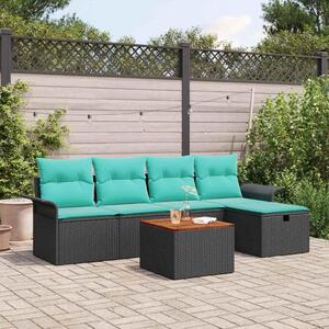 Maison Exclusive - Záhradný nábytok s vankúmi 6 ks ierny Poly-rattan