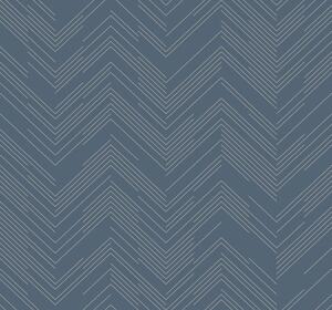 Modro-strieborná geometrická vliesová tapeta, MD7224, Modern Metals, York