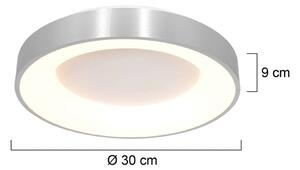 LED stropné svietidlo Ringlede 2 700 K Ø 30 cm, strieborná