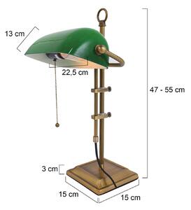 Stolová lampa Ancilla nastaviteľná bronzová/zelená