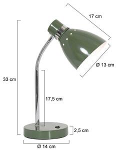 Stolová lampa Spring, rameno nastaviteľné, zelená